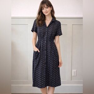 Vintage Handmade Black and Blue Floral Dress